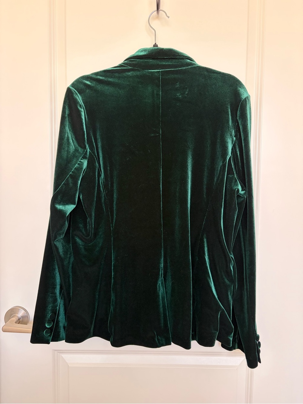 Tahari Deep Green Velvet Single-Button Blazer - Picture 4 of 5